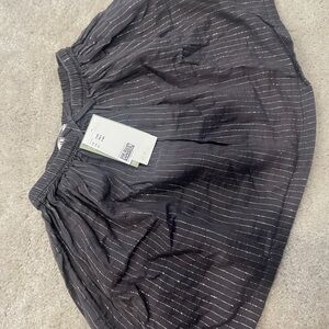 H&M Girls Grey Metallic Stripe Skirt 6x/7